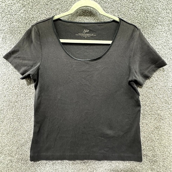 J Jill Compassion Tee Womens‎ S Faded Black Scoop Neck Short Sleeve Casual - Picture 1 of 14